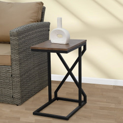 طاولة خدمة مفرد من الخشب والمعدن بني طاولة خدمة مفرد من الخشب والمعدن بني