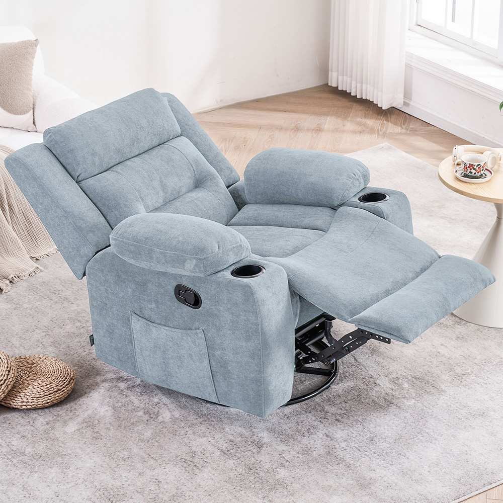 كرسي استرخاء هزاز دوار رمادي فاتح