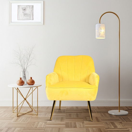 كرسي راحتي مخمل اصفر كرسي راحتي مخمل اصفر