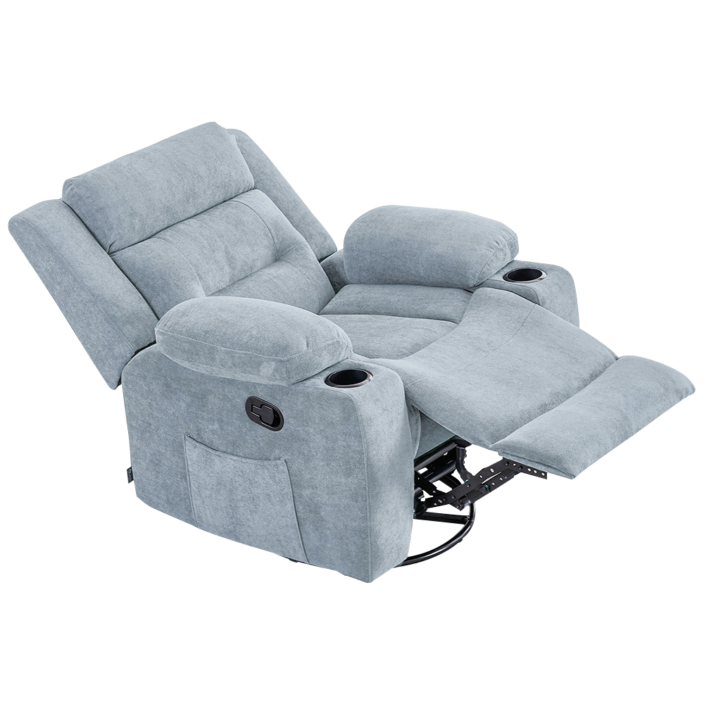 كرسي استرخاء هزاز دوار رمادي فاتح