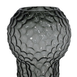 فازة زجاج شفاف ستايل مميز رمادي فازة زجاج شفاف ستايل مميز رمادي