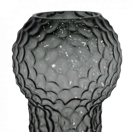 فازة زجاج شفاف ستايل مميز رمادي فازة زجاج شفاف ستايل مميز رمادي