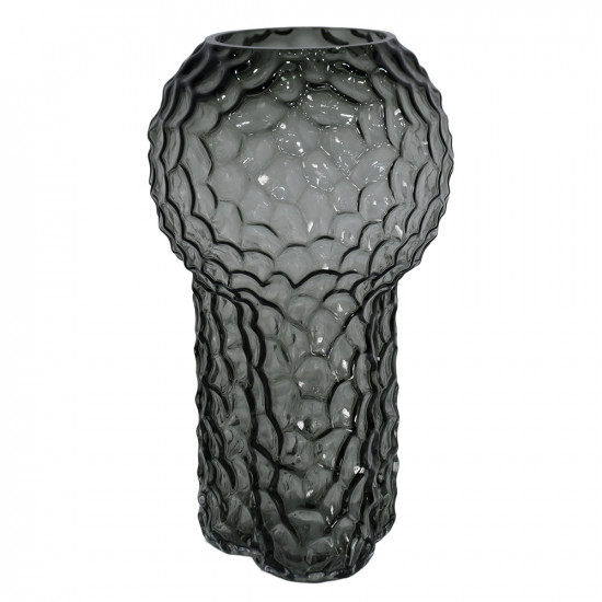 فازة زجاج شفاف ستايل مميز رمادي فازة زجاج شفاف ستايل مميز رمادي