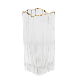 فازة ورد زجاج مودرن بلمسة ذهبية فازة ورد زجاج مودرن بلمسة ذهبية