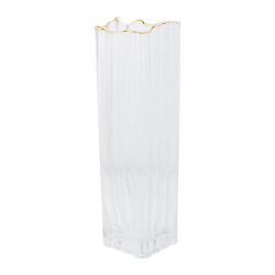 فازة ورد زجاج مودرن بلمسة ذهبية فازة ورد زجاج مودرن بلمسة ذهبية