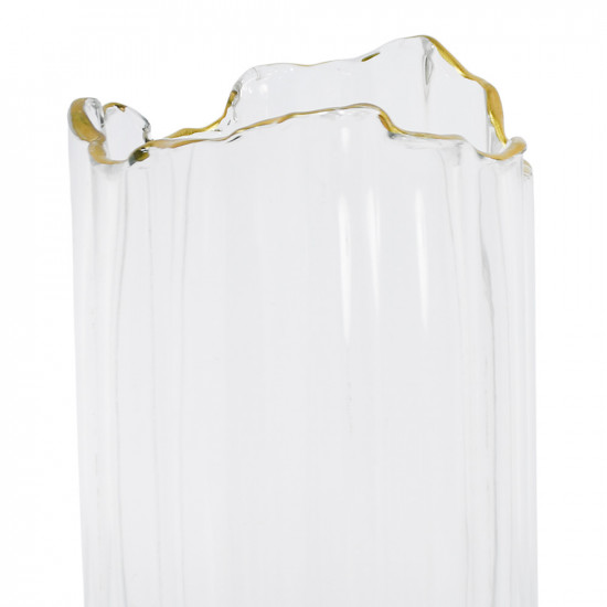 فازة ورد زجاج مودرن بلمسة ذهبية فازة ورد زجاج مودرن بلمسة ذهبية