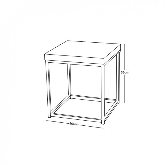 طاولة خدمة مفرد من الخشب و المعدن بيج