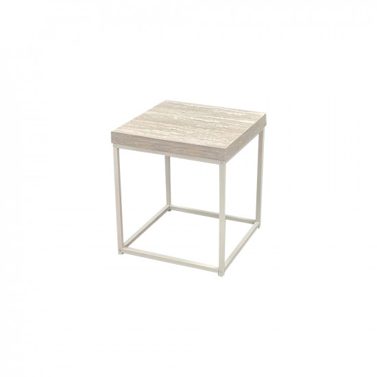 طاولة خدمة مفرد من الخشب و المعدن بيج