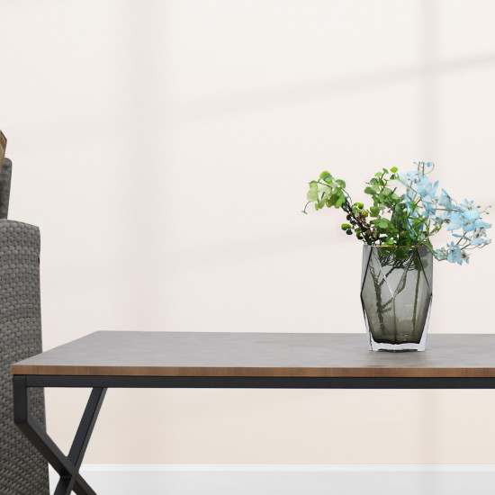 طاولة خدمة مفردة من الخشب والمعدن بني طاولة خدمة مفردة من الخشب والمعدن بني