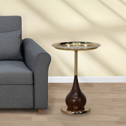 طاولة خدمة مفردة دائرية من المعدن