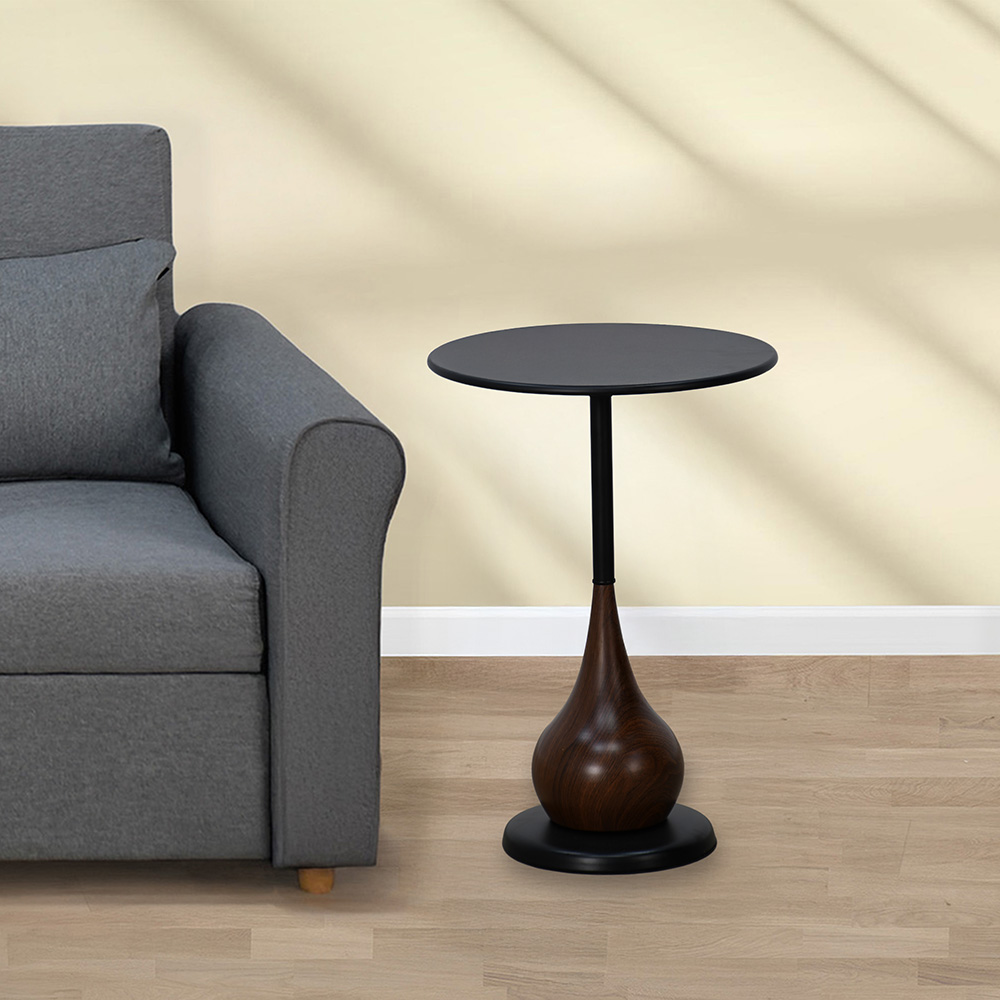 طاولة خدمة مفردة دائرية من المعدن