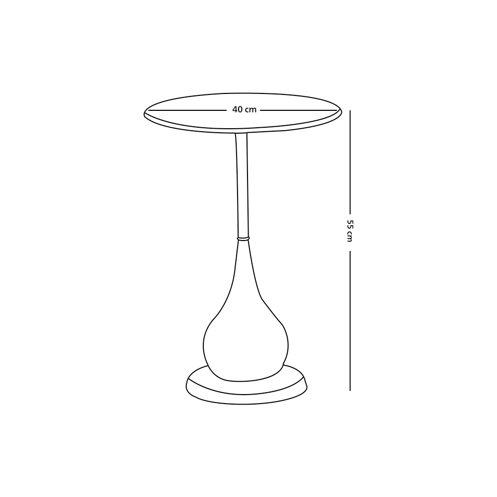 طاولة خدمة مفردة دائرية من المعدن
