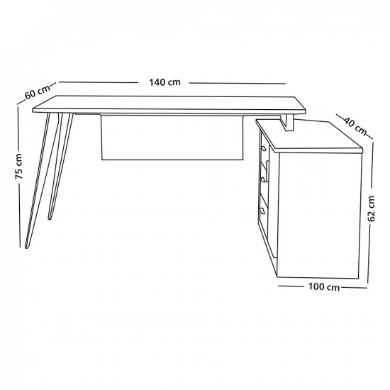 مكتب دراسي عصري من الخشب 75×140 سم مكتب دراسي عصري من الخشب 75×140 سم
