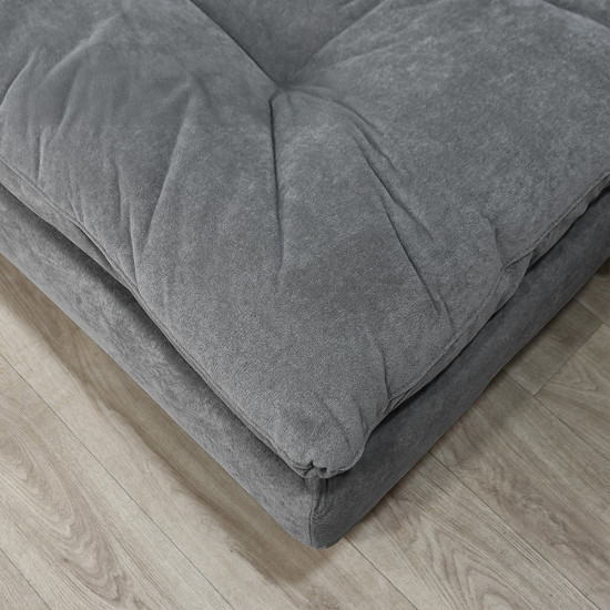 كنبة قابلة للتعديل إلى سرير رمادي غامق