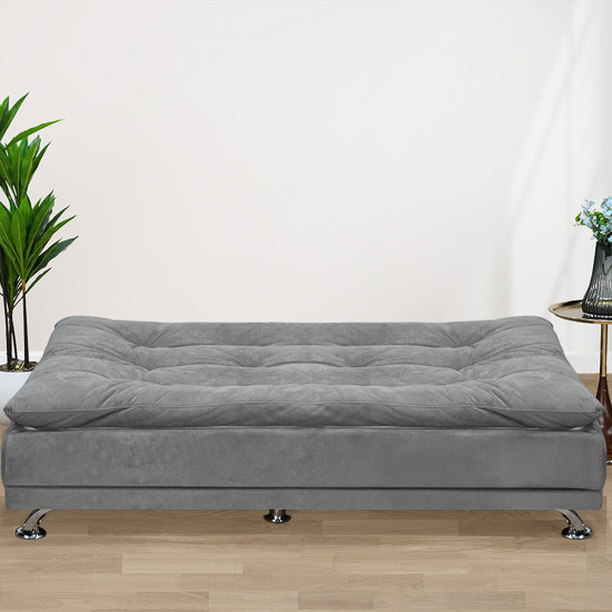 كنبة قابلة للتعديل إلى سرير رمادي غامق