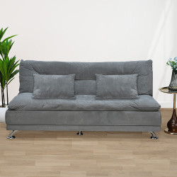 كنبة قابلة للتعديل إلى سرير رمادي غامق