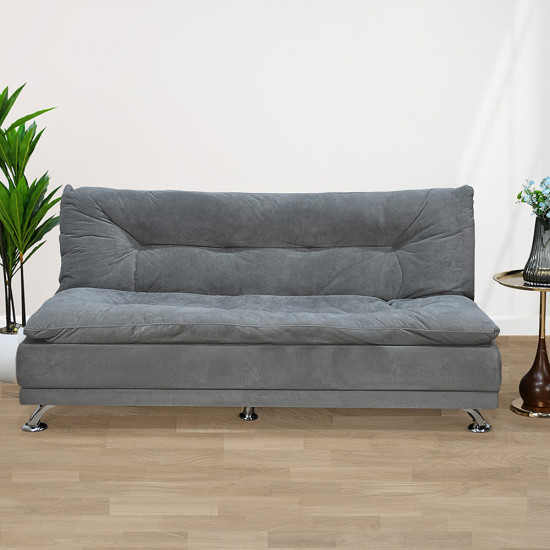 كنبة قابلة للتعديل إلى سرير رمادي غامق