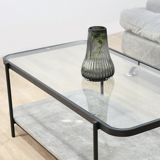 طاولة خدمة مفرد من الخشب والزجاج 120 سم 