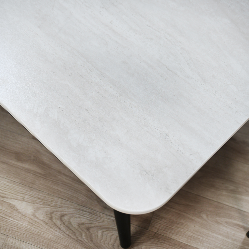 طاولة طعام سطح سيراميك 4 كراسي مع أرجل معدنية طاولة طعام سطح سيراميك 4 كراسي مع أرجل معدنية