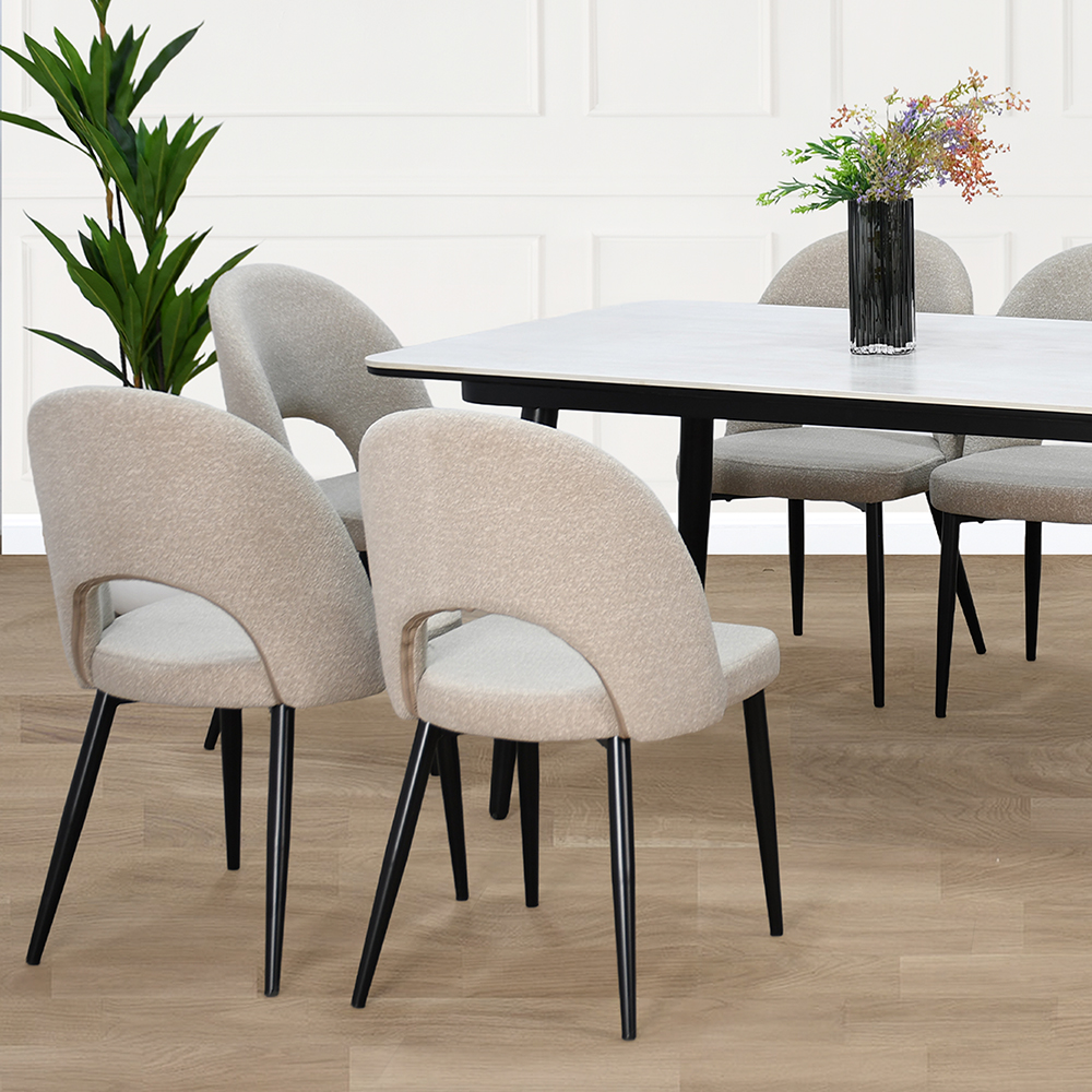 طاولة طعام سطح سيراميك 4 كراسي مع أرجل معدنية طاولة طعام سطح سيراميك 4 كراسي مع أرجل معدنية