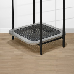 طاولة خدمة مفرد 2 دور سطح زجاجي