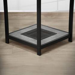 طاولة خدمة مفرد 2 دور من الخشب والراتان