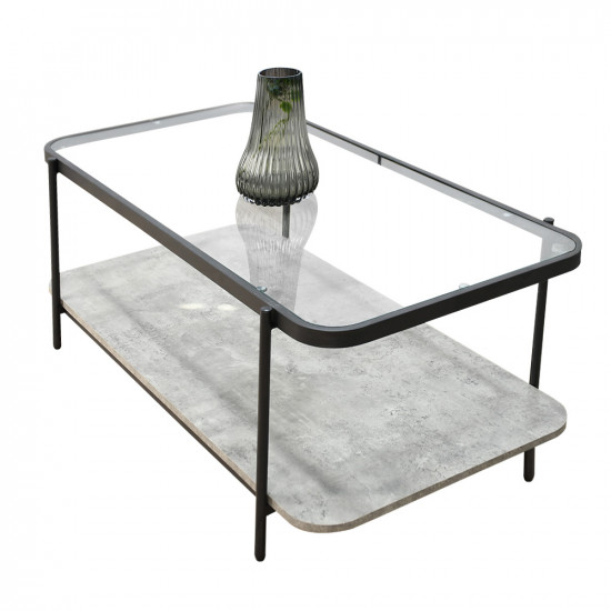 طاولة خدمة مفرد من الخشب والزجاج 120 سم 