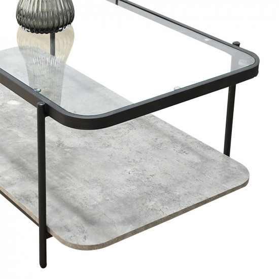 طاولة خدمة مفرد من الخشب والزجاج 120 سم 