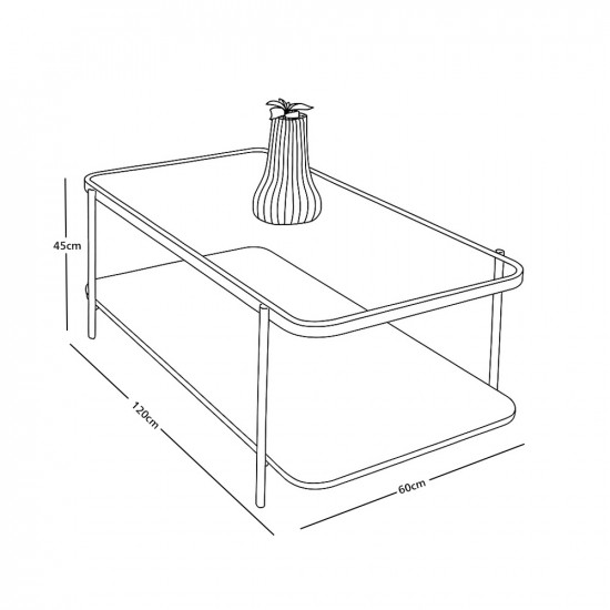 طاولة خدمة مفرد من الخشب والزجاج 120 سم 