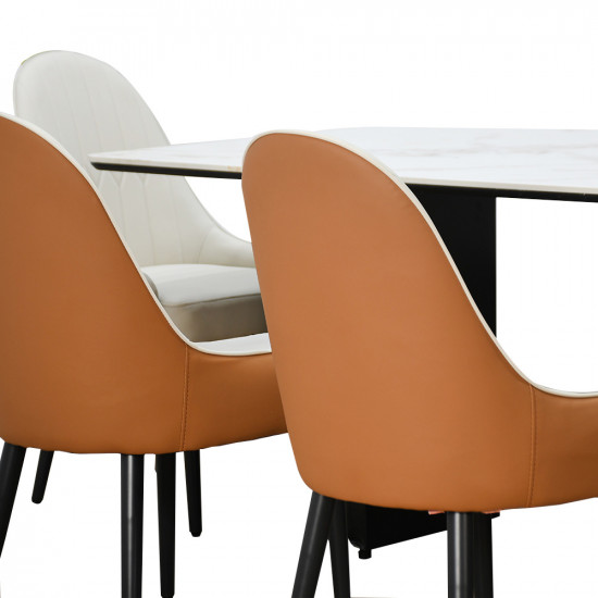 طاولة طعام رخام مع أرجل معدنية 10 كراسي