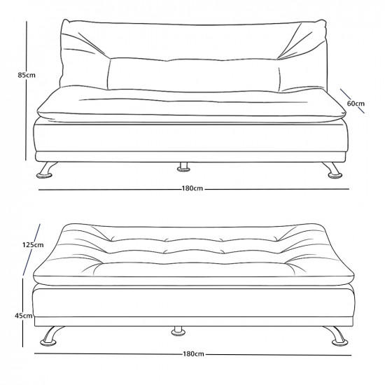 كنبة قابلة للتعديل إلى سرير كاكي