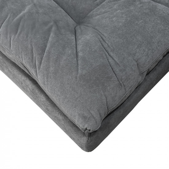 كنبة قابلة للتعديل إلى سرير رمادي غامق