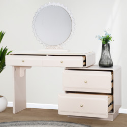 طاولة زينة مع مرآة مضيئة وادراج تخزين طاولة زينة مع مرآة مضيئة وادراج تخزين