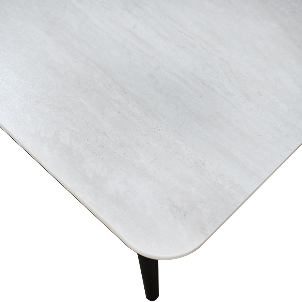 طاولة طعام سطح سيراميك 8 كراسي مع أرجل معدنية