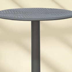 طاولة خدمة مفردة دائرية من البلاستيك رمادي طاولة خدمة مفردة دائرية من البلاستيك رمادي