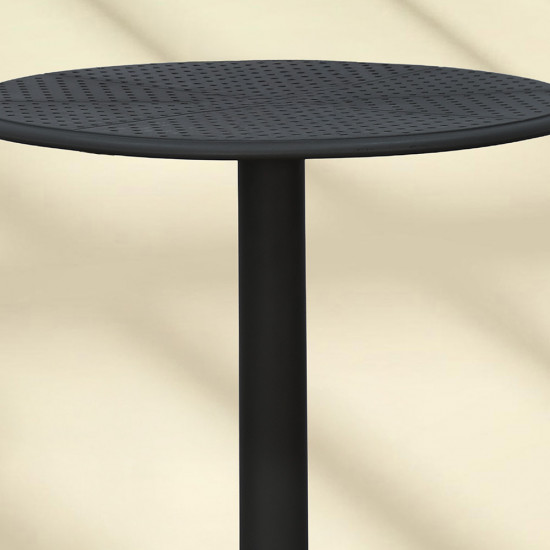 طاولة خدمة مفردة دائرية من البلاستيك أسود طاولة خدمة مفردة دائرية من البلاستيك أسود