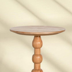 طاولة خدمة مفردة دائرية من الخشب