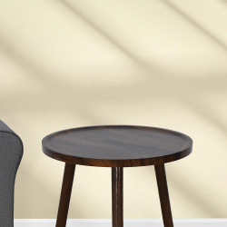 طاولة خدمة مفردة دائرية من الخشب بني طاولة خدمة مفردة دائرية من الخشب بني