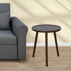 طاولة خدمة مفردة دائرية من الخشب بني طاولة خدمة مفردة دائرية من الخشب بني