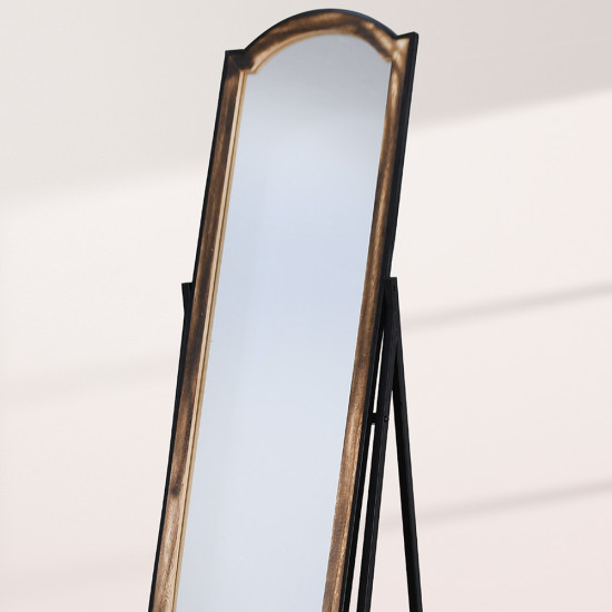 مرآه أستاند بإطار معدني مع أرفف تخزين مرآه أستاند بإطار معدني مع أرفف تخزين