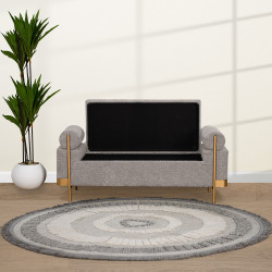 صندوق سجاد بقماش بوكليه وإطار ذهبي