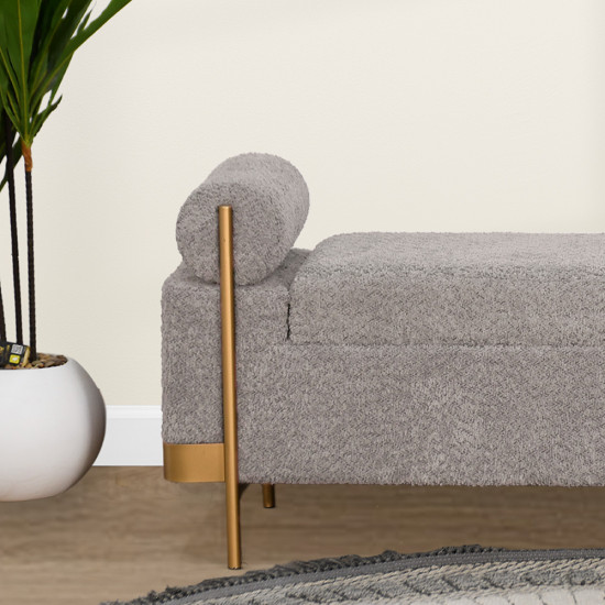 صندوق سجاد بقماش بوكليه وإطار ذهبي