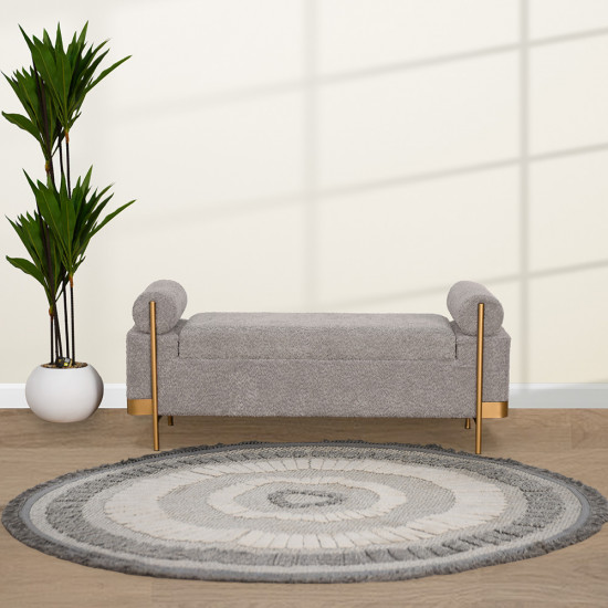 صندوق سجاد بقماش بوكليه وإطار ذهبي