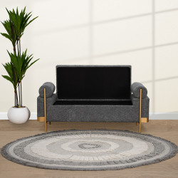 صندوق سجاد بقماش بوكليه وإطار ذهبي