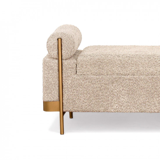 صندوق سجاد بقماش بوكليه وإطار ذهبي