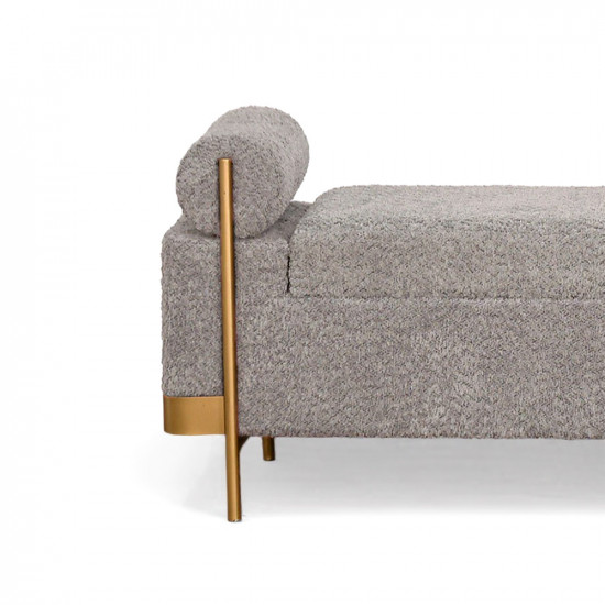 صندوق سجاد بقماش بوكليه وإطار ذهبي