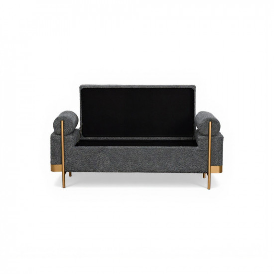 صندوق سجاد بقماش بوكليه وإطار ذهبي