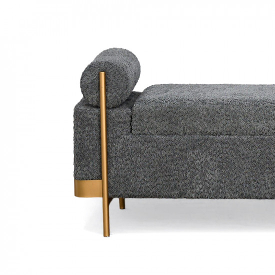 صندوق سجاد بقماش بوكليه وإطار ذهبي