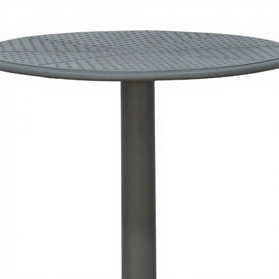 طاولة خدمة مفردة دائرية من البلاستيك رمادي طاولة خدمة مفردة دائرية من البلاستيك رمادي