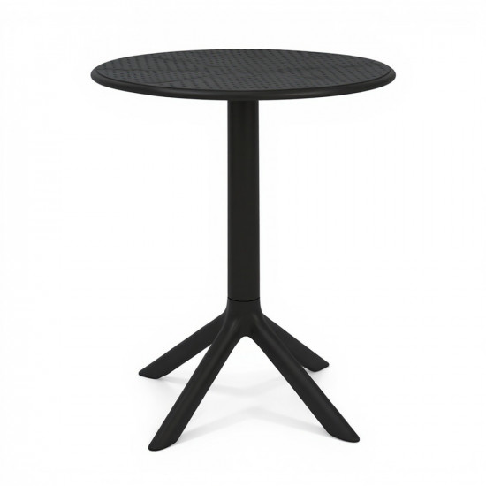 طاولة خدمة مفردة دائرية من البلاستيك أسود طاولة خدمة مفردة دائرية من البلاستيك أسود